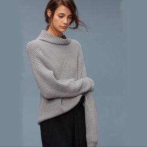 Wilfred Montpellier Grey Mock Neck Knit Sweater